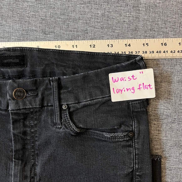 Mother The Looker Ankle Fray Not Guilty Jeans - Women's Size 30 - Black - Picture 9 of 13